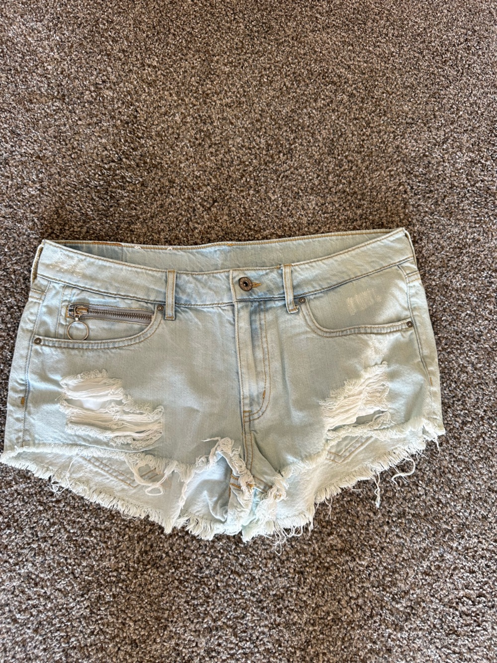 H&M Light Blue Distressed Denim Jean Shorts